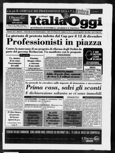 Italia oggi : quotidiano di economia finanza e politica